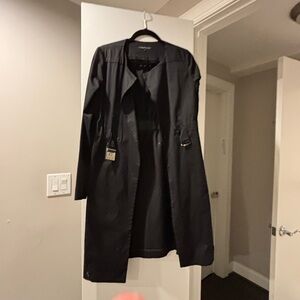 Theory Black Long Trench Coat